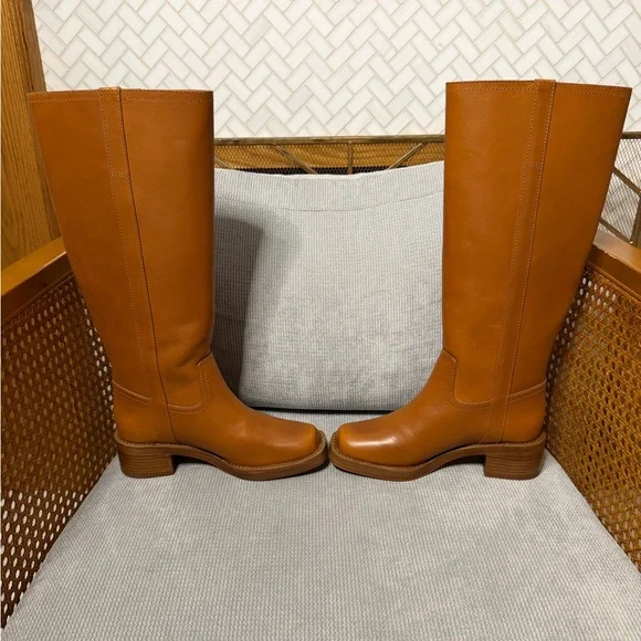 Reformation Frances Knee High Boot Whiskey Leather - Picture 10 of 10